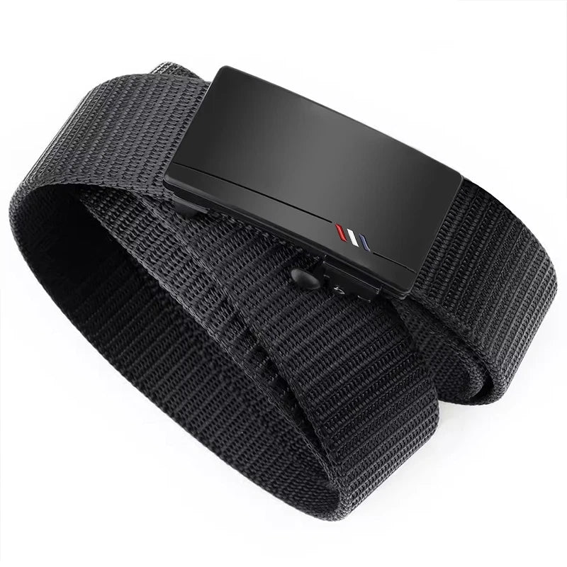 Men's Nylon Woven Belt Toothless Automatic Buckle Outdoor Sport Fashion Strap