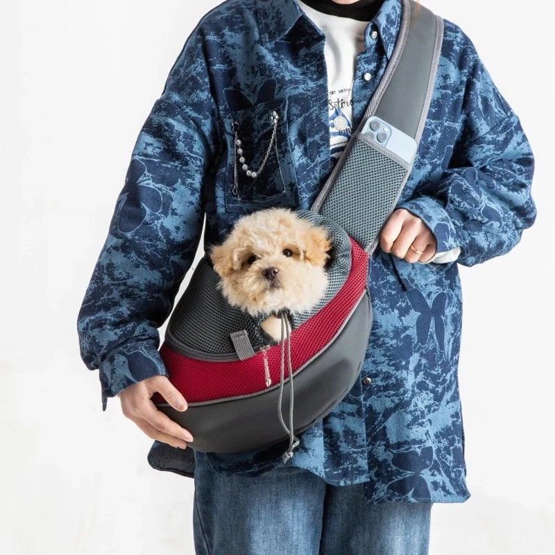 For Pet Dog Cat Carrier Sling Backpack Travel Tote Mesh Shoulder Bag Crossbody