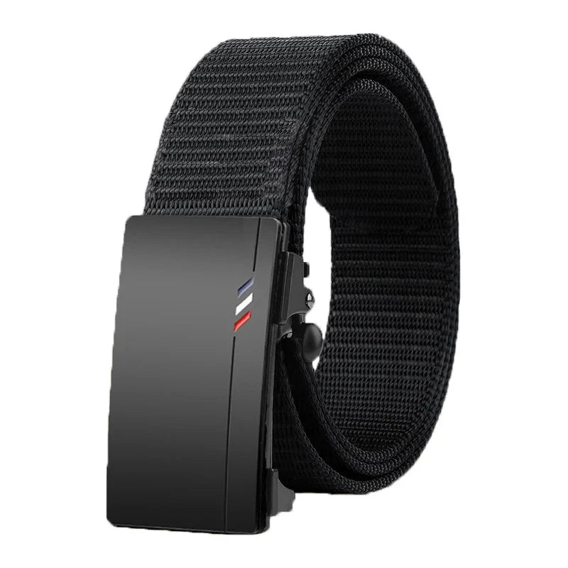 Men's Nylon Woven Belt Toothless Automatic Buckle Outdoor Sport Fashion Strap
