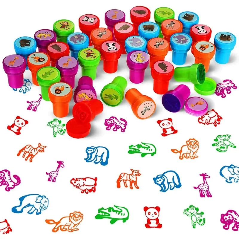 10Pcs Kids Self-Inking Stamps Set DIY Smiley Scrapbook Painting Toy Decor