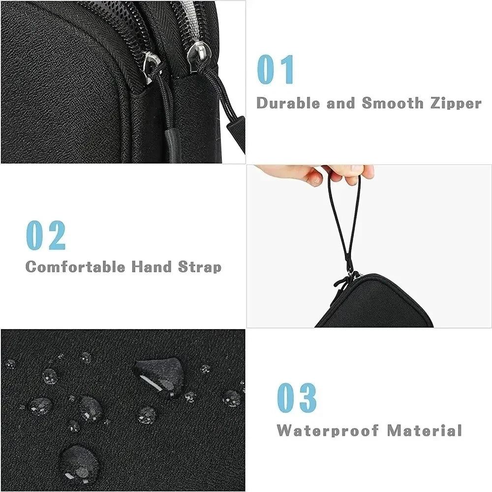 Travel Electronics Cable Organizer Case Waterproof Double Layer Storage Bag