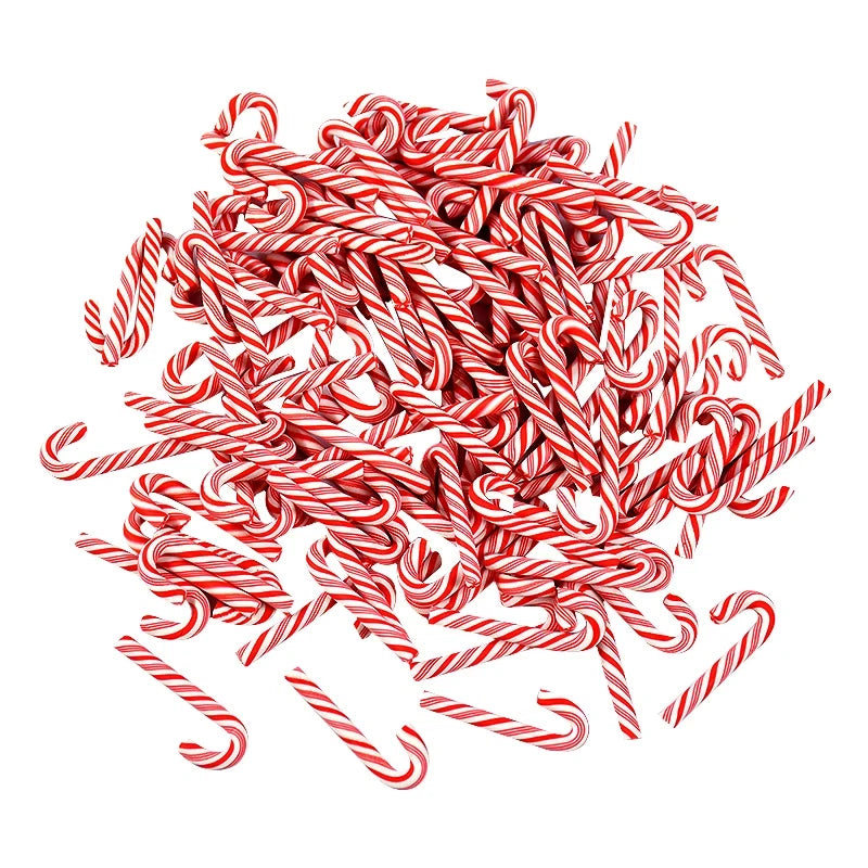10/30/50Pcs Mini Candy Cane Christmas Decorations Red White Resin Xmas Craft