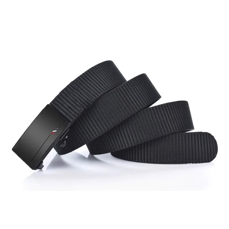 Men's Nylon Woven Belt Toothless Automatic Buckle Outdoor Sport Fashion Strap
