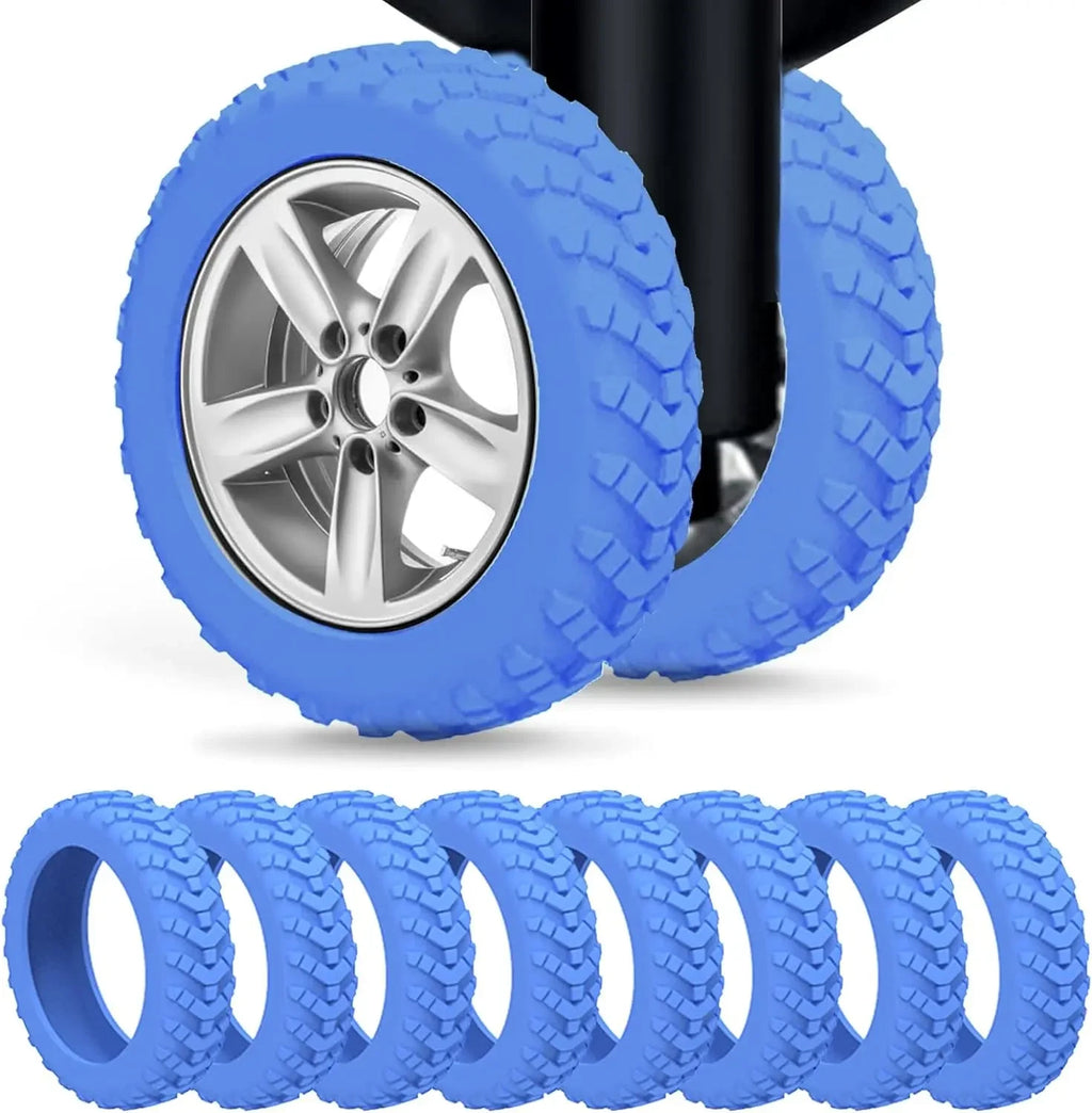 1 - 24Pcs Silicone Luggage Wheel Protectors Travel Noise Cover Case Accessories