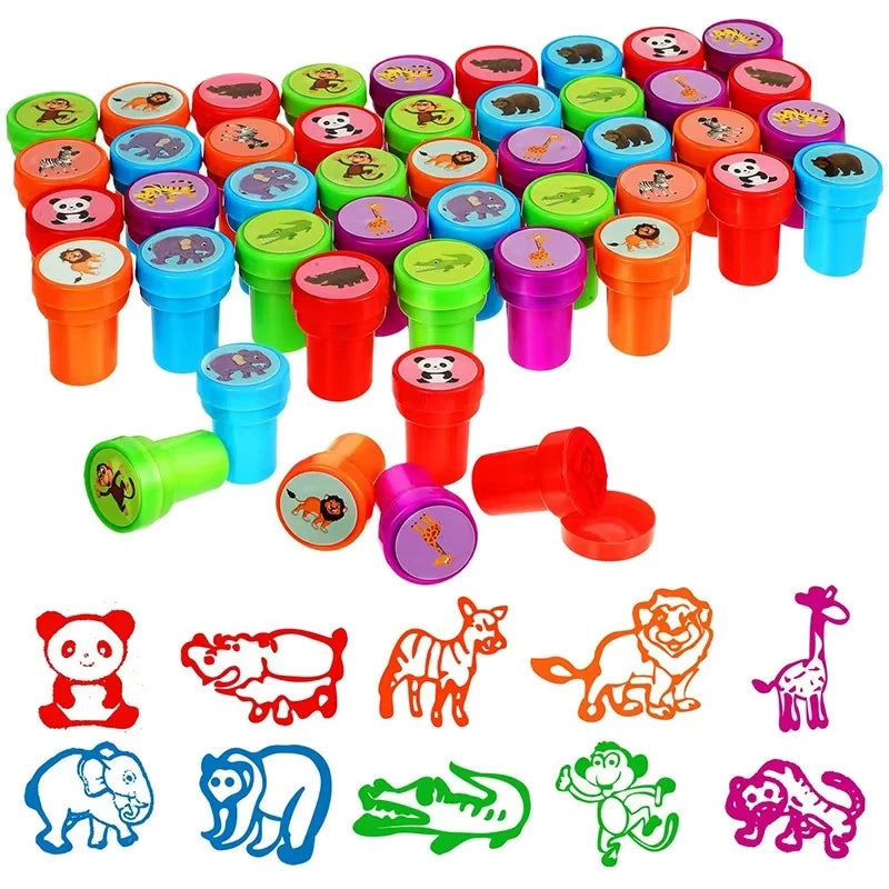 10Pcs Kids Self-Inking Stamps Set DIY Smiley Scrapbook Painting Toy Decor