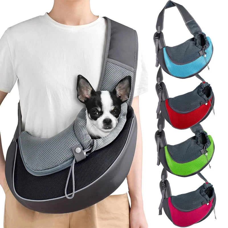 For Pet Dog Cat Carrier Sling Backpack Travel Tote Mesh Shoulder Bag Crossbody