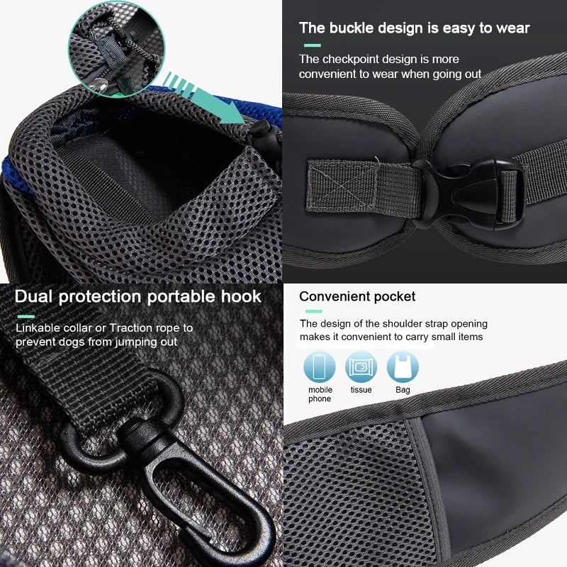 For Pet Dog Cat Carrier Sling Backpack Travel Tote Mesh Shoulder Bag Crossbody